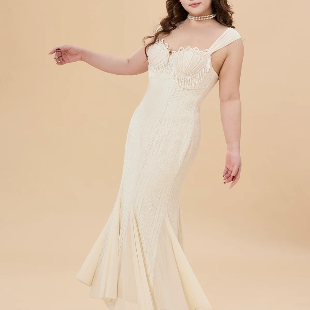 Chic Cream Maxi Dress for Women